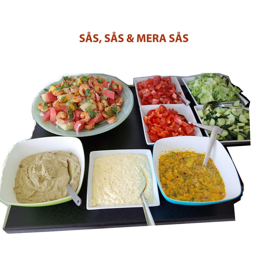 såser-guacamole-salsa-mecixan-fiesta-räksallad-matlagning