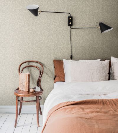 Brun tapet med Blad mönster