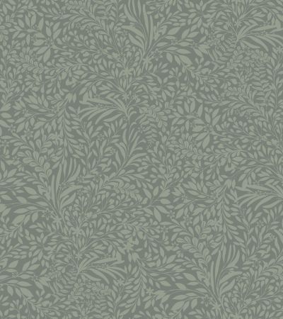 Grön tapet med Blad, , Småmönstrat mönster