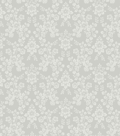 Grå tapet med Blommigt, Medaljong mönster